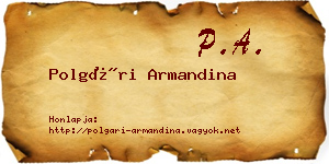 Polgári Armandina névjegykártya